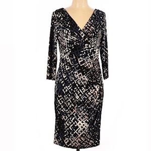 Ralph Lauren Jersey Knit Ruched Waist Dress Size 4